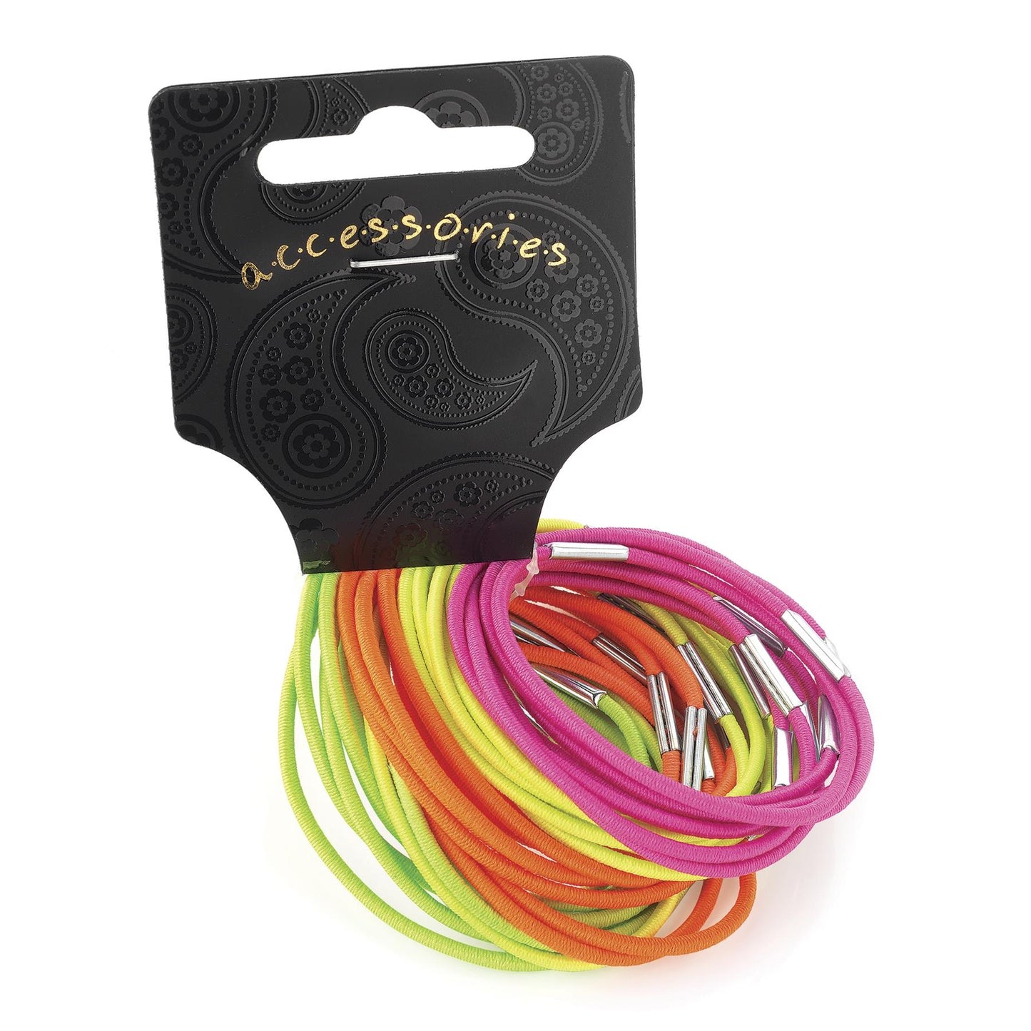 30 Neon Coloured Thin Hair Elastics Bobbles Hairbands