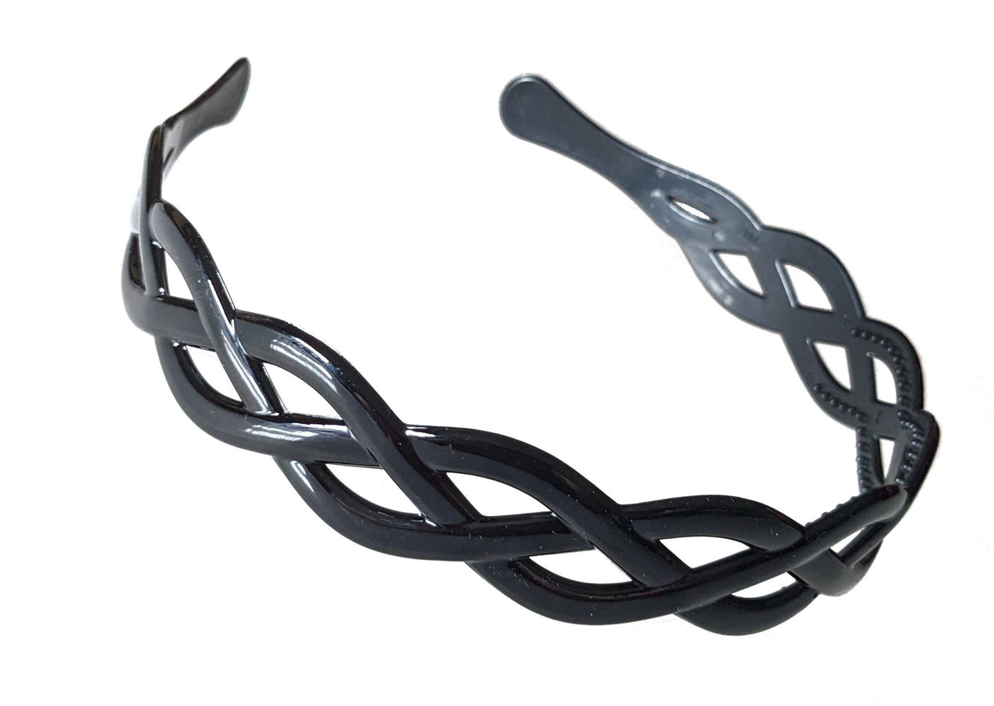 Black Weave Plastic Grip Teeth Alice Band Hair Band Headband