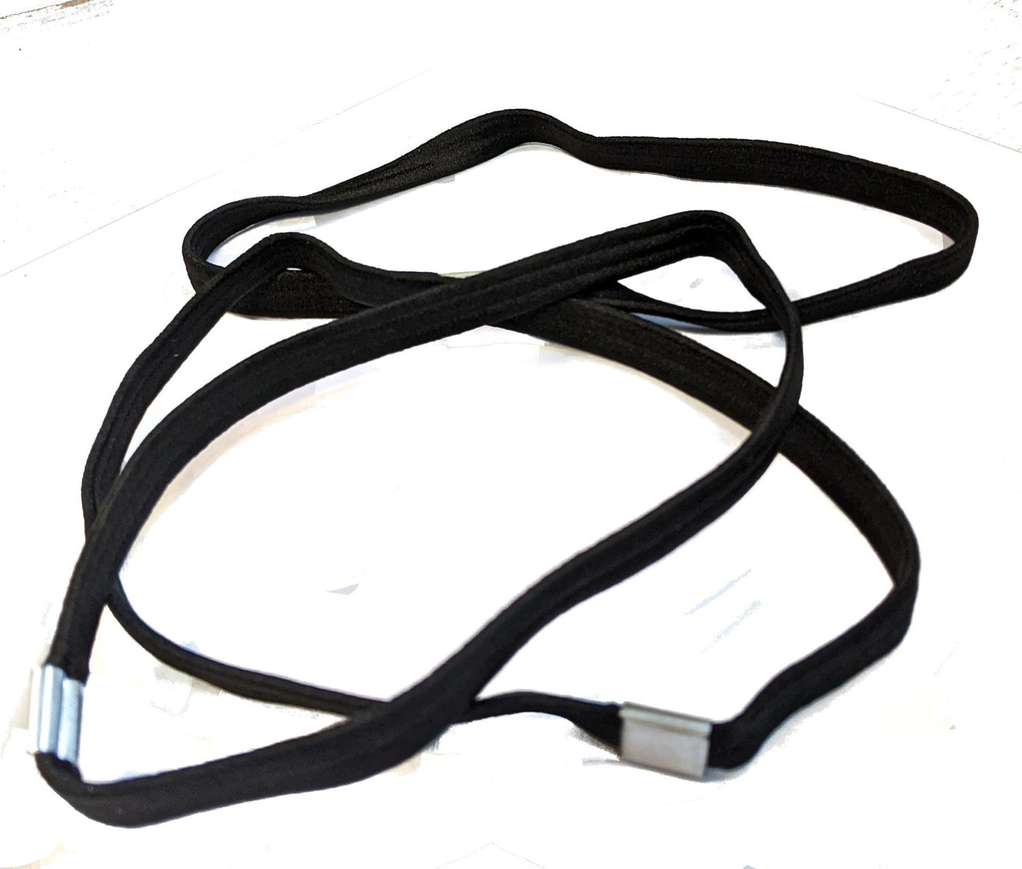 Long Plain Black Headband Hair Elastics With Metal Hairbands Gym Sport