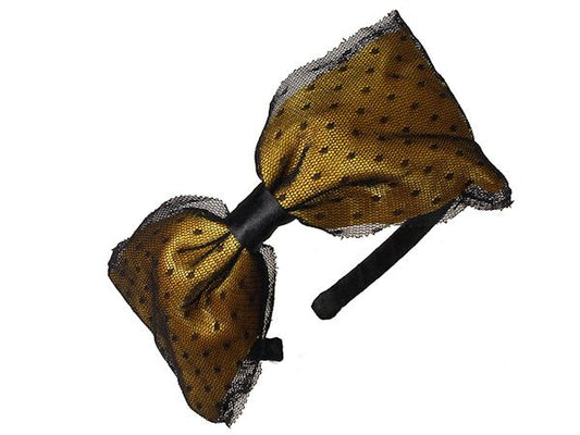Big Large Yellow Bow Fascinator Plastic Alice Band Hair Band Headband Races