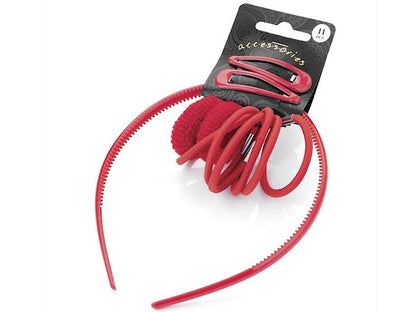 Red School Snap Clip Headband Hair Band Bandeau Elastic Bobbles