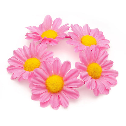 Pink Fabric Flower Bun Garland Hair Scrunchie Elastic Ballet Dance