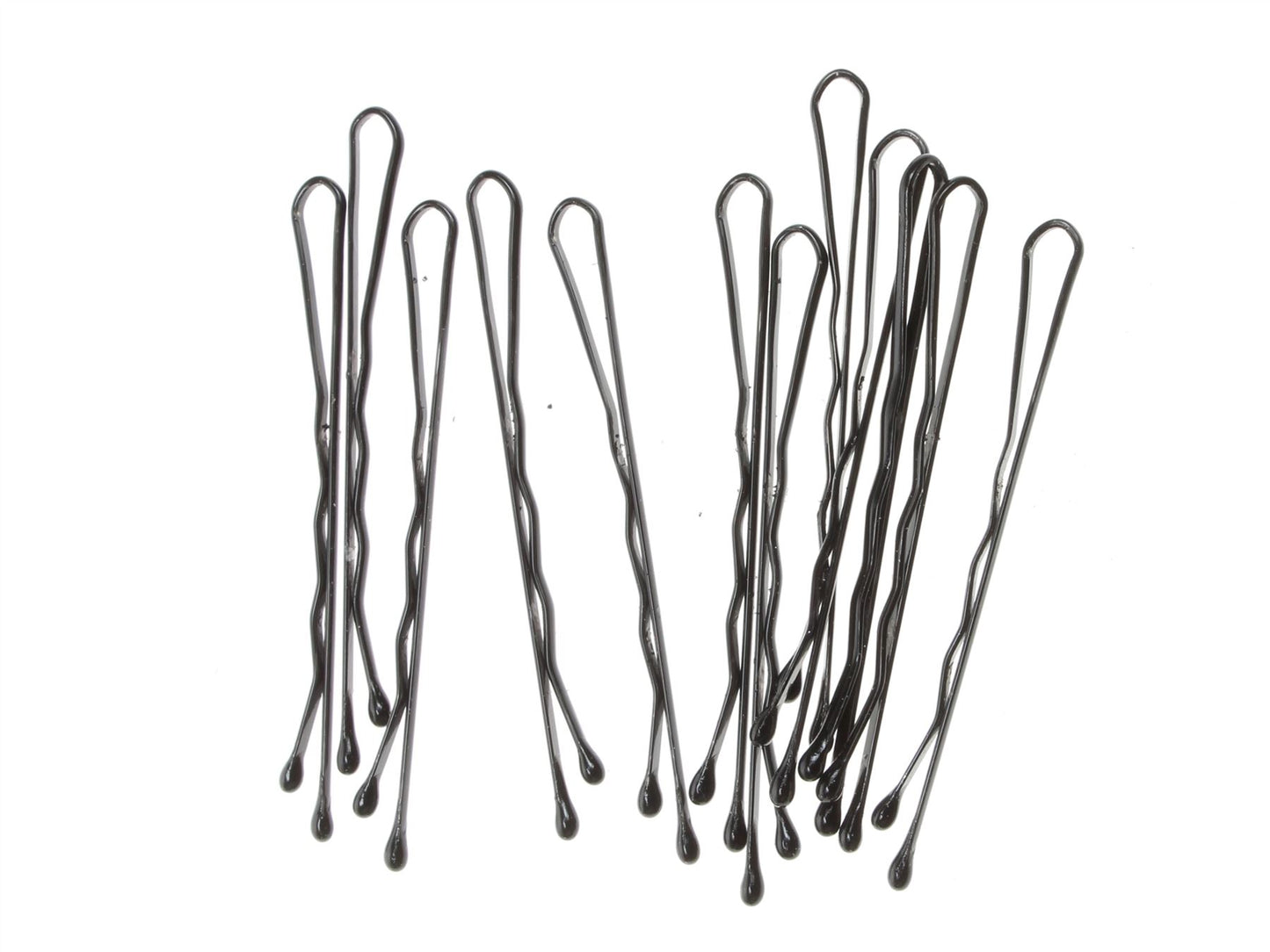 12 Black Hair Grips Kirby Grips Hair Slides Clips Bobby Pins 4.5cm