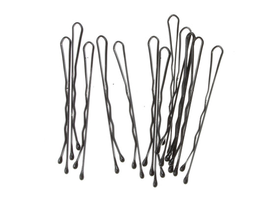 12 Black Hair Grips Kirby Grips Hair Slides Clips Bobby Pins 4.5cm