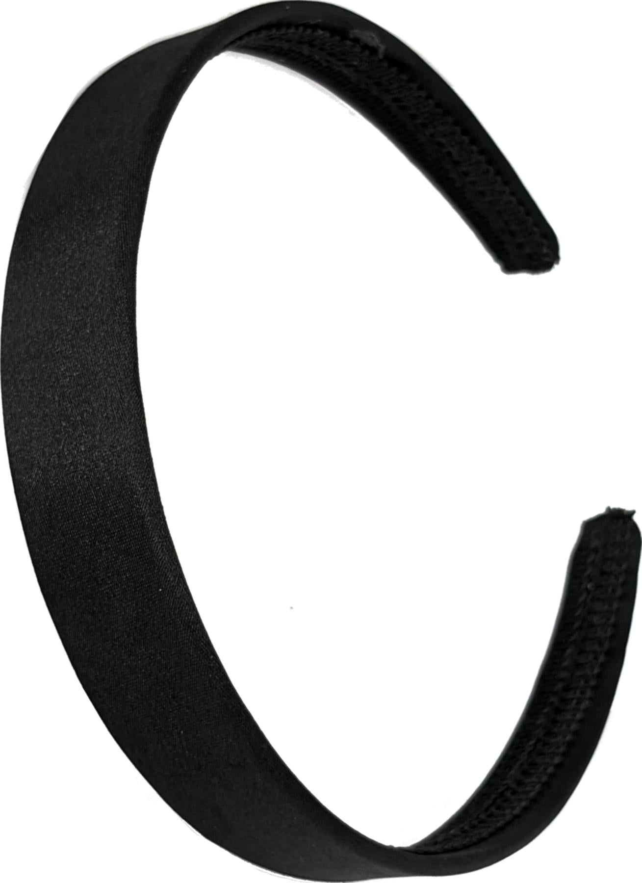 2cm Black Satin Covered Plastic Alice Band Hair Band Headband No Teeth