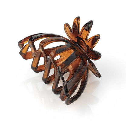 7cm Brown Fan Shape Chunky Plastic Hair Claw Clamp Clip Hair  Ladies