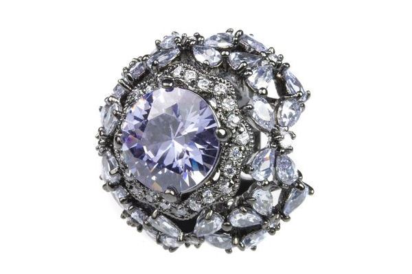 Lavender Cluster Cocktail Ring