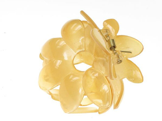 Pale Gold Chunky Plastic Flower 4cm Claw Hair Claw Clip Clamp Jaw Clip