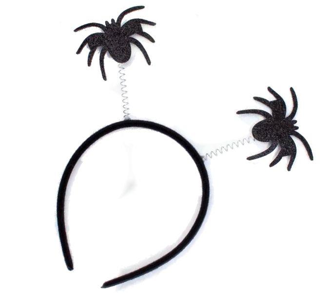 Halloween Black Glitter Spider Headband Deeley Boppers Fancy Dress Hair Band