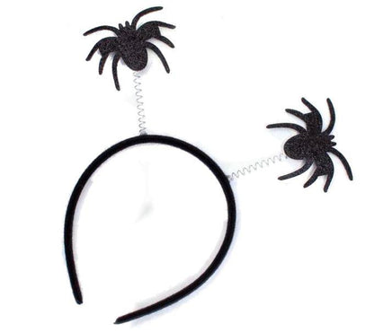 Halloween Black Glitter Spider Headband Deeley Boppers Fancy Dress Hair Band