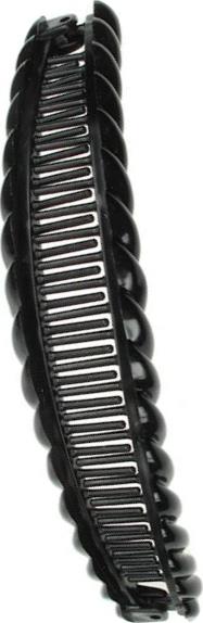 18.5cm Black Barley Twist Banana Hair Clip Comb Clamp Grip Slide