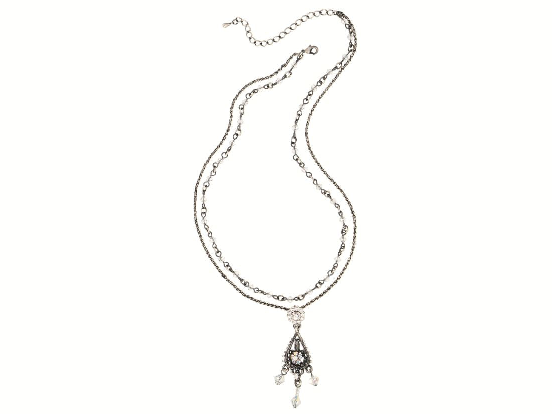 Clear Double Row Crystal Necklace Fashion Jewellery Ladies Women