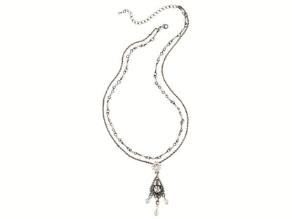 Clear Double Row Crystal Necklace Fashion Jewellery Ladies Women