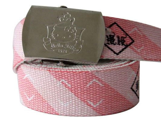 110cm Long Official Hello Kitty 1976 Pink Adjustable Canvas Webbed Belt