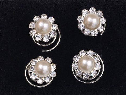 Pearl Cluster Hair Spirals