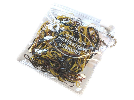250 Small Brown Tone Polyurethane Elastic Bands Cornrows, Braids, Plaits