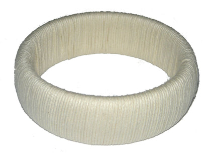 Ladies 2.5cm Wide Cream Natural Cord Wrapped Chunky Bracelet Bangle