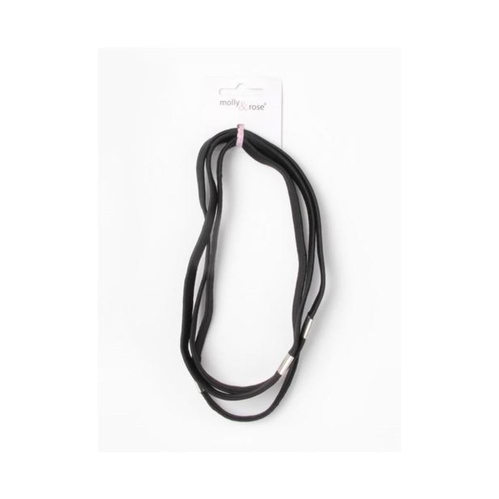 Long Plain Black Headband Hair Elastics With Metal Hairbands Gym Sport