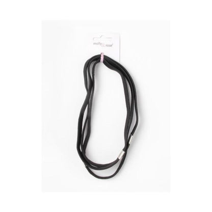 Long Plain Black Headband Hair Elastics With Metal Hairbands Gym Sport