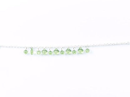 Green Bead Anklet Ankle Bracelet Silver Chain Beach Holi Jewellery