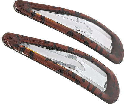 9cm Large Plain Tort Brown Bendies Sleepies Snap Clips Hair Clips Slides