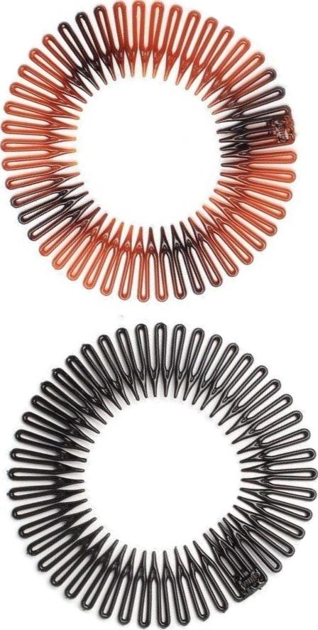 Brown Black Plastic Zig Zag Sport Stretch Headband Flexi Hair Comb Band Gym