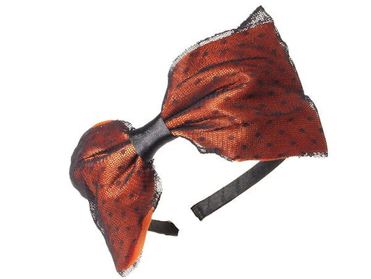 Big Large Orange Bow Fascinator Plastic Alice Band Hair Band Headband Races