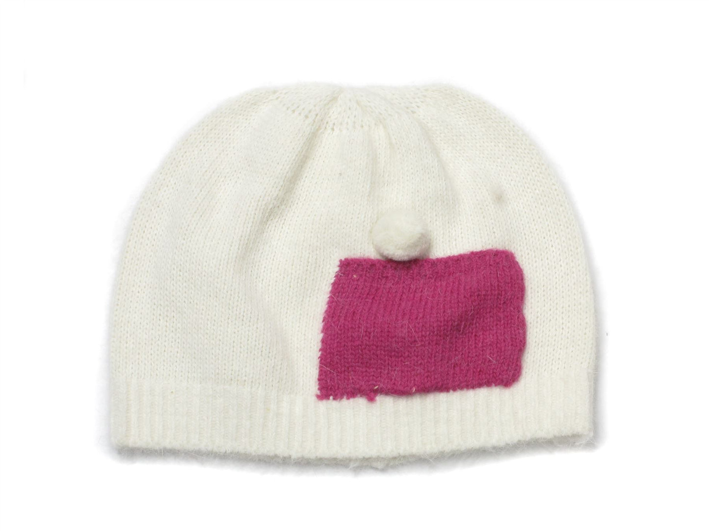 Ladies Womens Warm Winter Super Soft Knitted Cream Pink Contrast Beanie Hat