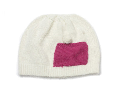 Ladies Womens Warm Winter Super Soft Knitted Cream Pink Contrast Beanie Hat