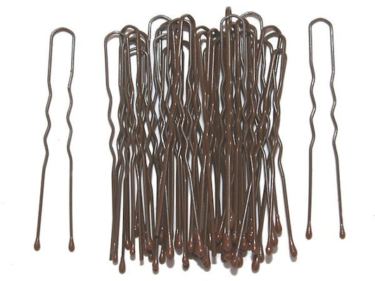 36 Long Brown Waved Hair Pins Bobby Pins Grips 6.5cm
