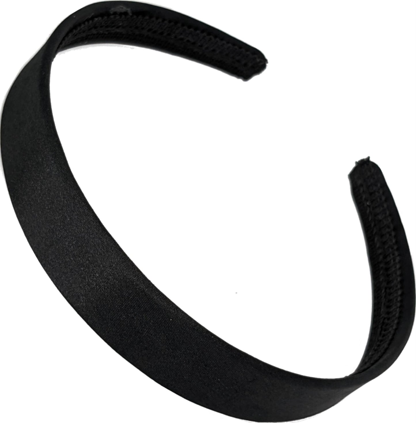 2cm Black Satin Covered Plastic Alice Band Hair Band Headband No Teeth
