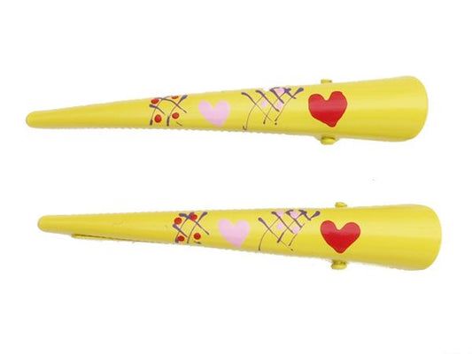 Yellow Bright Heart Beak Clips