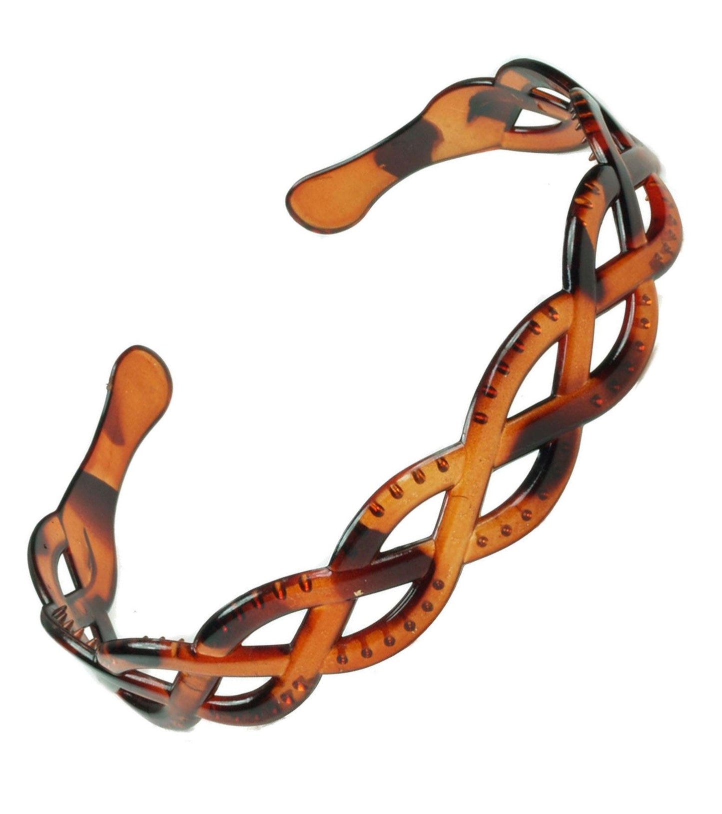 Tort Brown Weave Plastic Grip Teeth Alice Band Hair Band Headband
