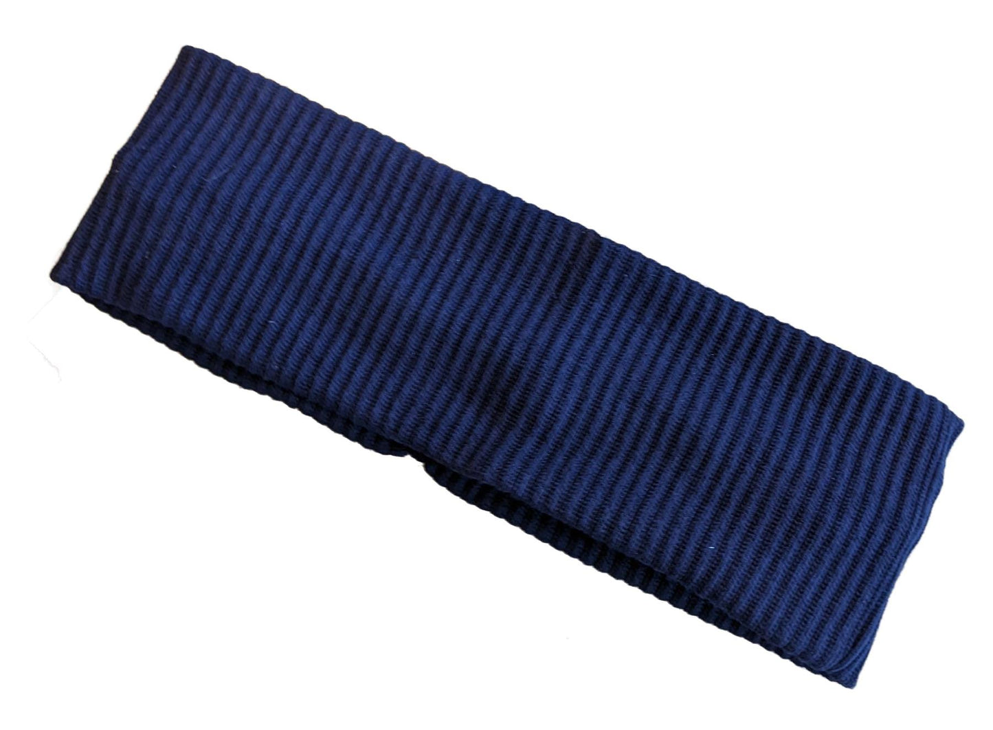 6cm Navy Blue Textured Cotton Stretch Headband Hair Band Gym Sports