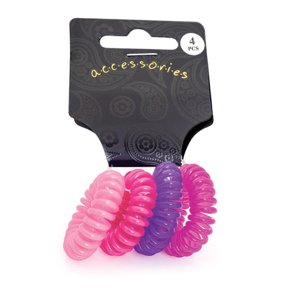Mini Small Pink Telephone Cord Coil Elastic Scrunchie Hair Bobbles Ponytail