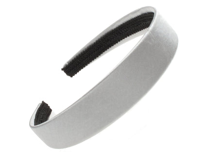 2.5cm (1") Silver Satin Covered Plastic Alice Hair Band Headband No Teeth