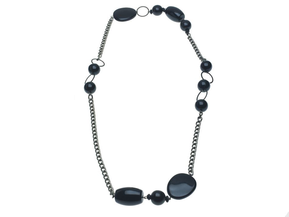Women Chunky Black Bead Necklace Fashion Jewellery Ladies Women