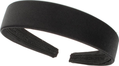 2.5cm (1") Black Satin Covered Plastic Alice Hair Band Headband No Teeth