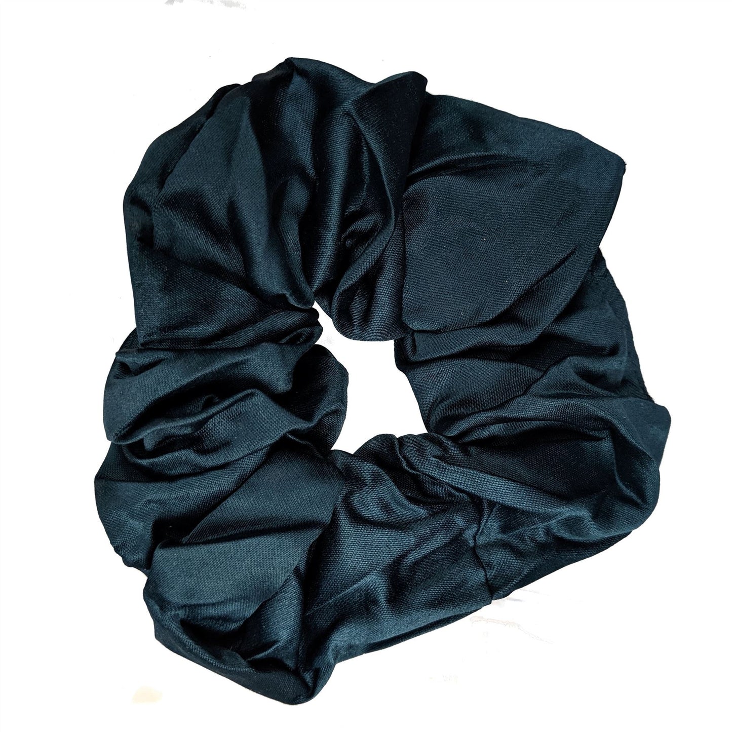 Bottle Green Satin Style Hair Scrunchie Bobble Elastic Band Work Gym
