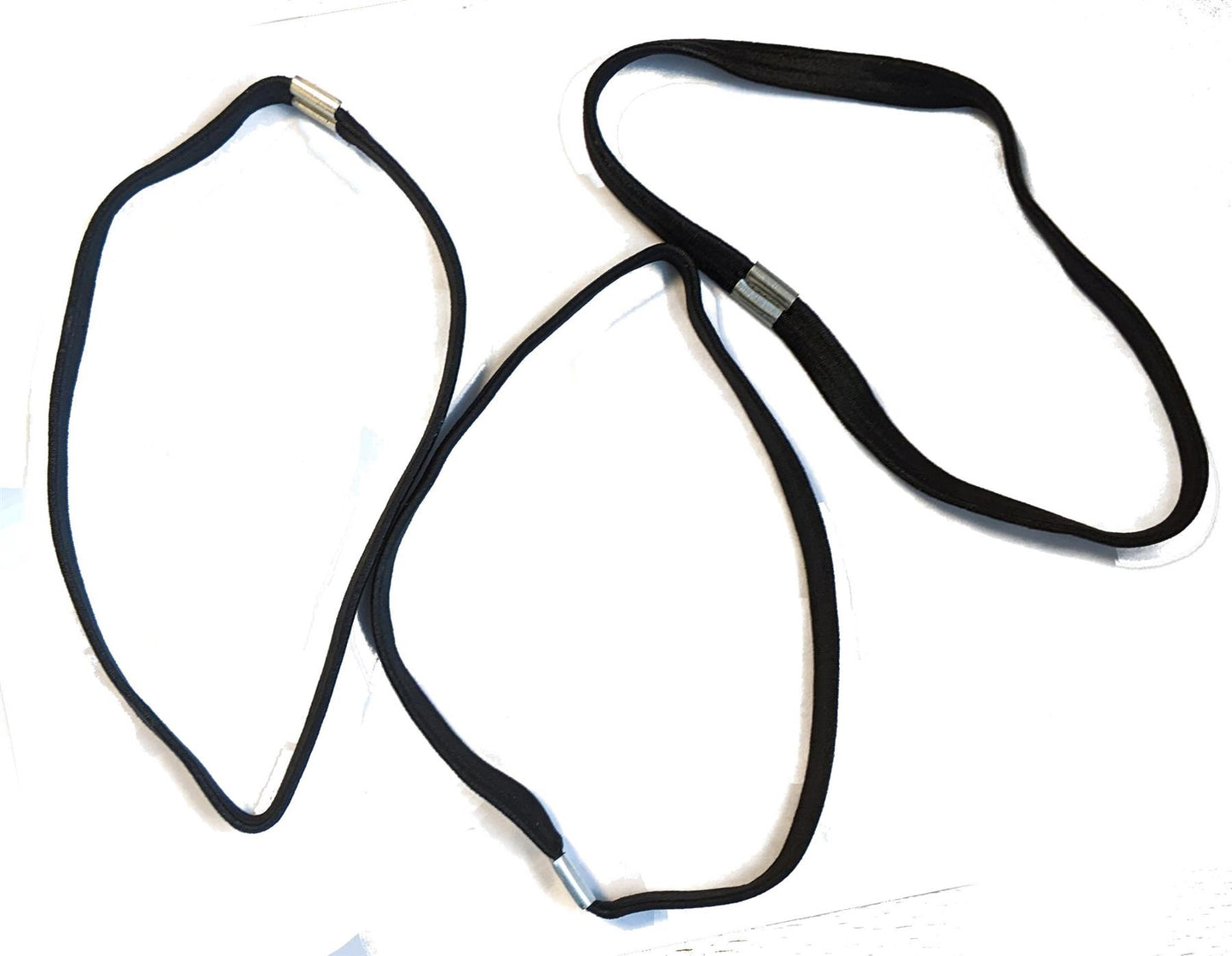 Long Plain Black Headband Hair Elastics With Metal Hairbands Gym Sport