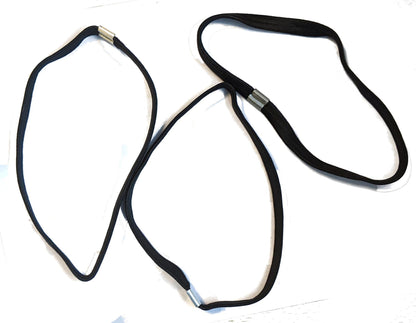 Long Plain Black Headband Hair Elastics With Metal Hairbands Gym Sport