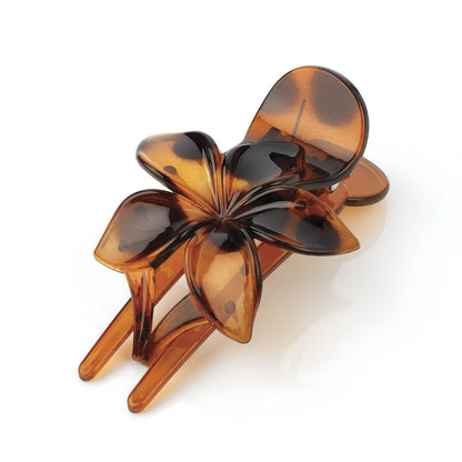 8.5cm Brown Flower k Hair Clip Comb Jaw Clamp Claw Slide