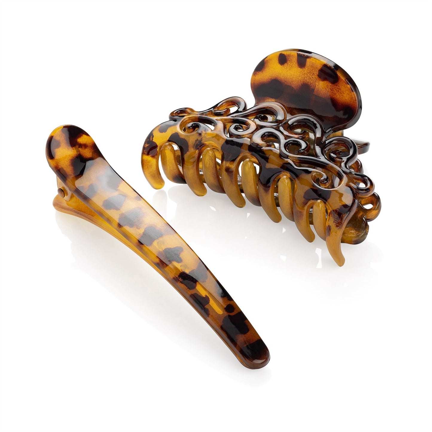 7cm Brown Hair Claw Clamp 9.5cm Hairdresser Sectioning Plastic Hair Clip