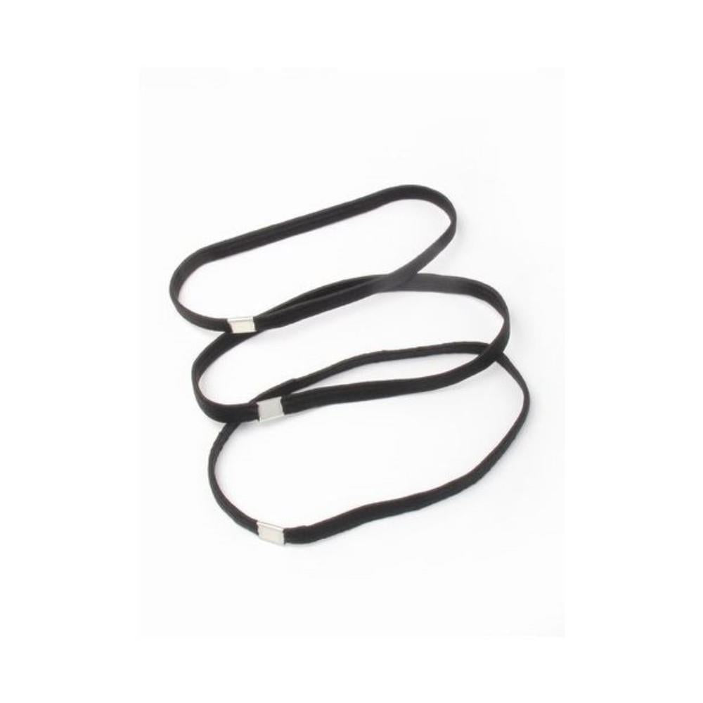 Long Plain Black Headband Hair Elastics With Metal Hairbands Gym Sport