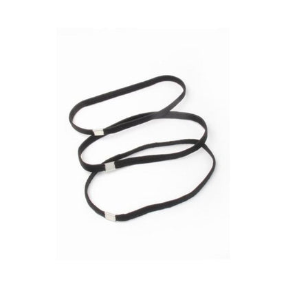 Long Plain Black Headband Hair Elastics With Metal Hairbands Gym Sport