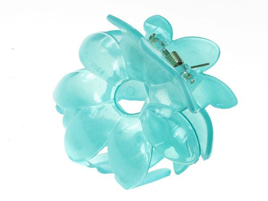 Turquoise Blue Chunky Plastic Flower 4cm Claw Hair Claw Clip Clamp Jaw Clip