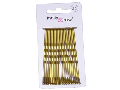 20 Golden Blonde Hair Grips Kirby Grips Hair Slides Clips Bobby Pins 6.5cm