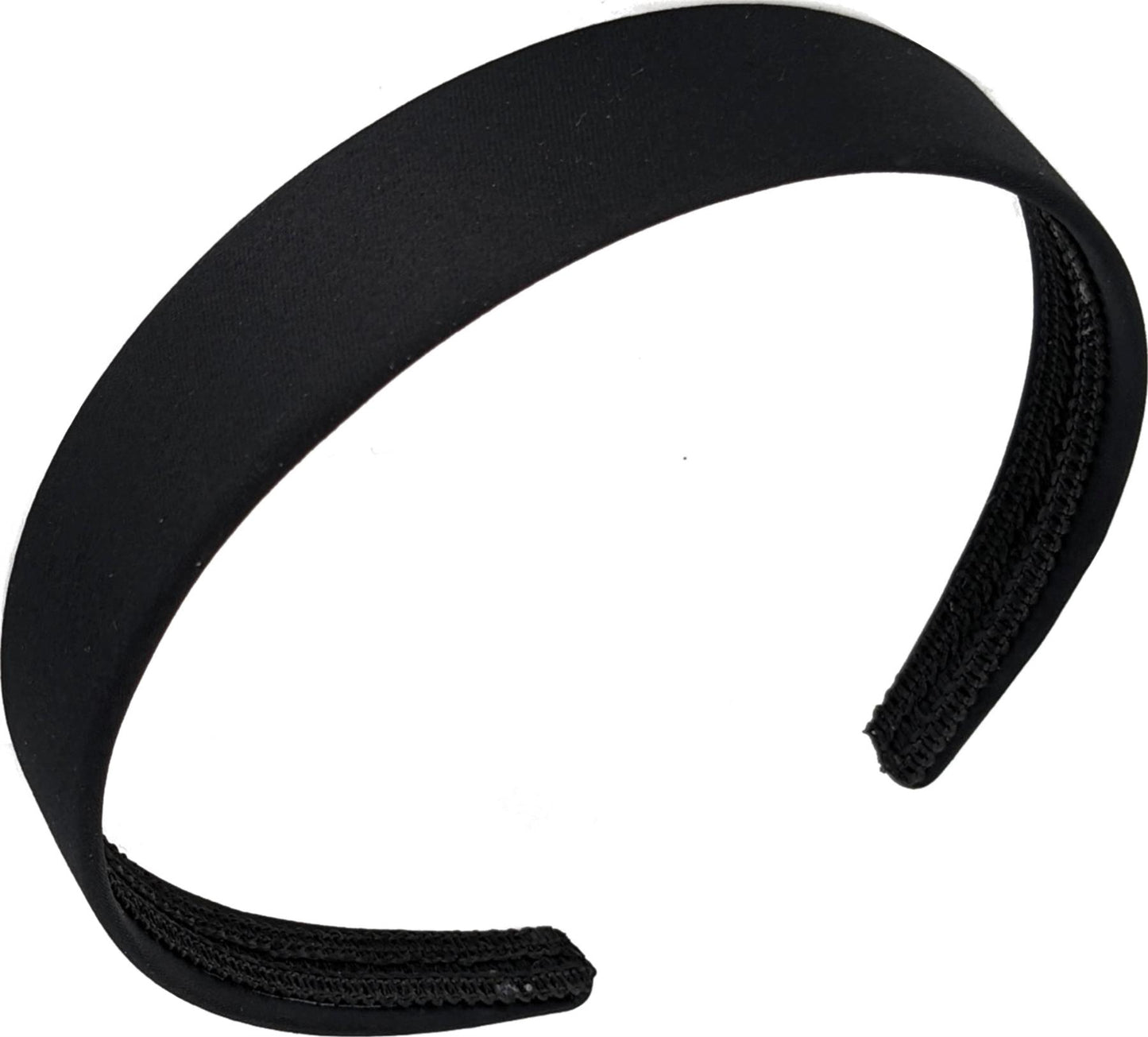 2.5cm (1") Black Matte Satin Covered Plastic Alice Hair Band Headband No Teeth