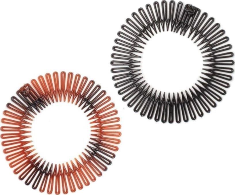 Brown Black Plastic Zig Zag Sport Stretch Headband Flexi Hair Comb Band Gym