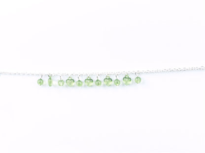 Green Bead Anklet Ankle Bracelet Silver Chain Beach Holi Jewellery